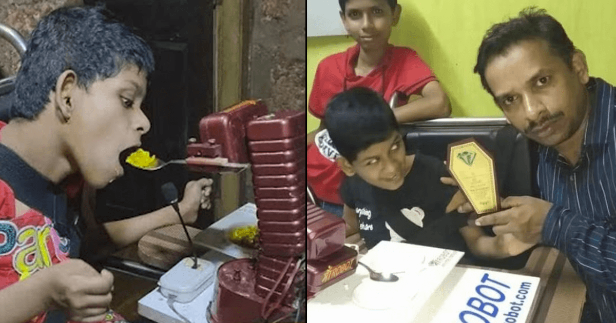 अपनी दिव्यांग बच्ची को खाना खिलाने के लिए पिता ने बनाया ‘मां रोबोट’, ताकि बेटी समय पर खाना खा सके