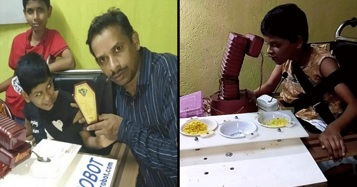 दिव्यांग बेटी आसानी से खाना खा सके इसलिए 10वीं पास पिता ने बनाया मां रोबोट