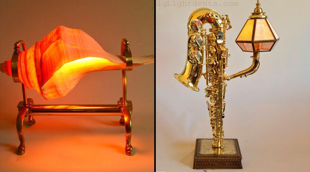इन 30 तस्वीरों में देखिये कैसे एक आर्टिस्ट ने विंटेज Musical Instruments से बना दिए अद्भुत लैंप