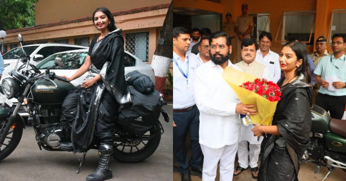 मोटरसाइकिल पर साड़ी पहनकर वर्ल्ड टूर करने निकली पुणे की ये महिला, करेगी 20-30 देशों का टूर