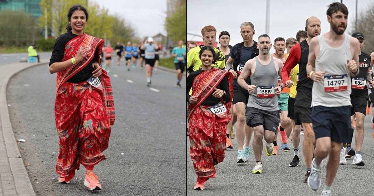 गर्व: इंग्लैंड में संबलपुरी साड़ी पहनकर उड़िया महिला ने पूरी की 42.5 KM की मैराथन