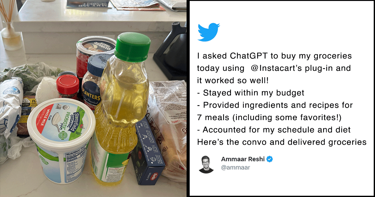 इस व्यक्ति ने डाइट चार्ट बनवाने के बाद ChatGPT से मंगवाई सब्ज़ियां, ट्विटर यूज़र्स हुए हैरान