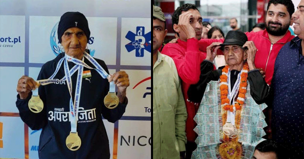 95 की उम्र में विदेश से जीतकर लौटीं 3 Gold Medal, तो फूल-पैसों के माला से ऐसे हुआ दादी का स्वागत