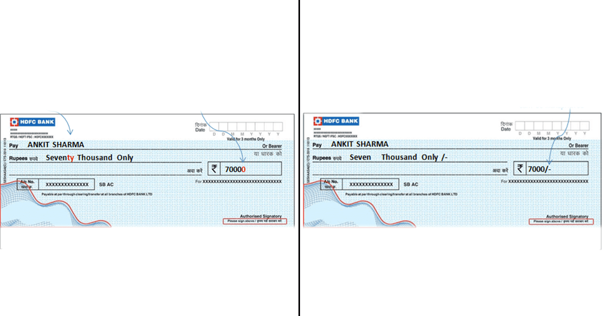 क्या आप जानते हैं चेक पर अक्सर अमाउंट के अंत में Only और Slash Dash क्यों लिखा जाता है?