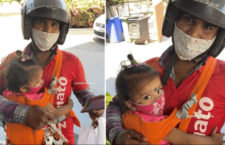 बच्ची को गोद में लिए Zomato Delivery Boy का वीडियो हुआ वायरल, लोग बोले- ये पिता है असली हीरो