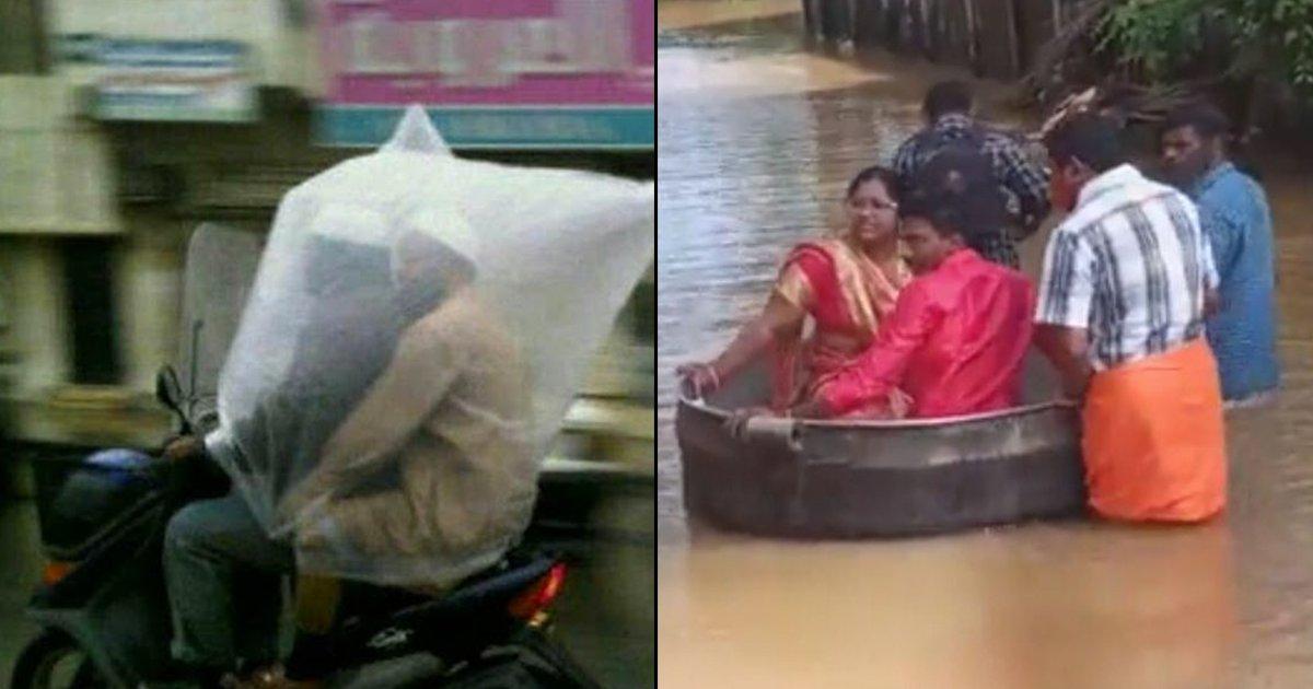 Monsoon Jugaad: मजबूरी कहो या कुछ और, इन 15 लोगों ने बारिश से बचने के तगड़े जुगाड़ बनाए हैं