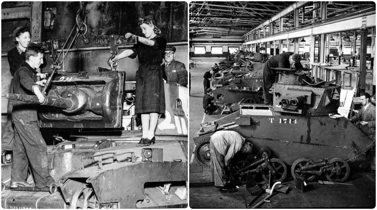 इन 17 फ़ोटोज़ में देखें कैसे WWI & WWII के दौरान फ़ैक्ट्रियों में लग गई थी टैंक बनाने की होड़