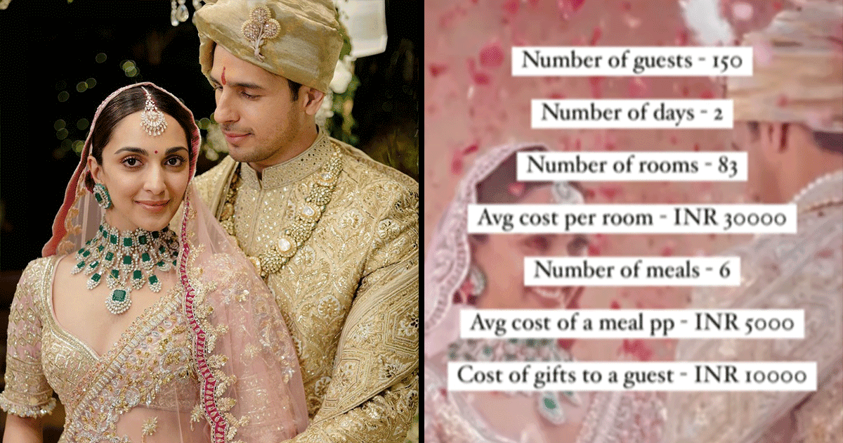 Insta Influencer ने बताया सिद्धार्थ-कियारा की शादी का ख़र्च, जोड़ डाला पर प्लेट तक का हिसाब