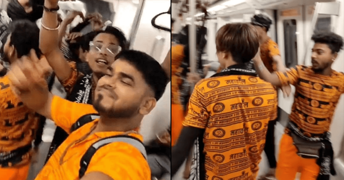 दिल्ली मेट्रो में कांवड़ियों का डांस वीडियो Viral, भोले बाबा के गानों पर जमकर नाचते दिखे यात्री