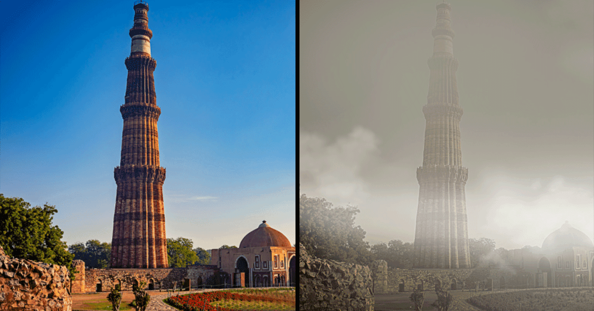 Delhi Pollution Pics: देखिये गैस चैंबर बनी दिल्ली की Before vs After की डरावनी तस्वीरें